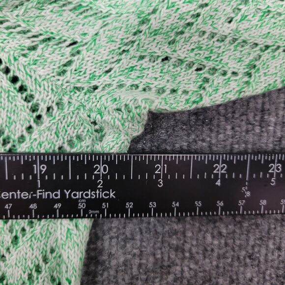 NWT TALBOTS PLUS Green Herringbone Open Knit Linen 3/4 Sleeve Sweater SIZE X - Picture 7 of 11